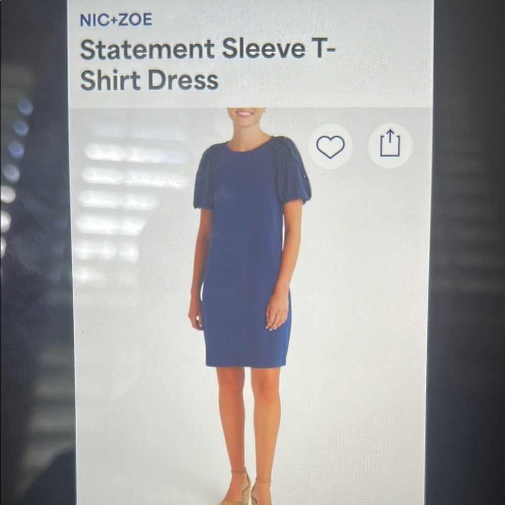 NIC+ZOE Navy Puff Sleeve Mini Dress